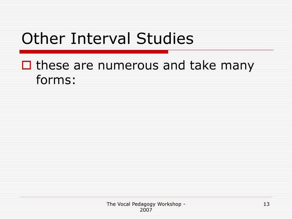 Other Interval Studies