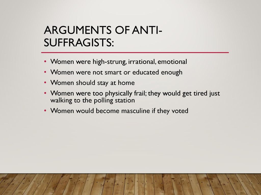 Arguments of Anti-Suffragists: