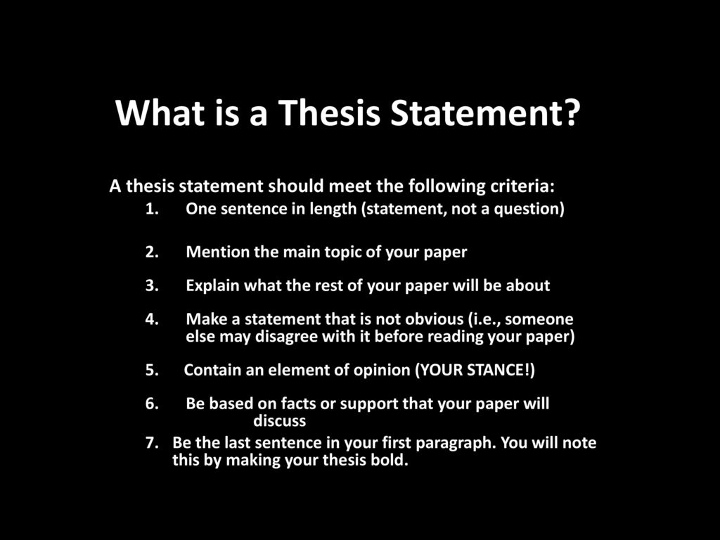 thesis statement rules