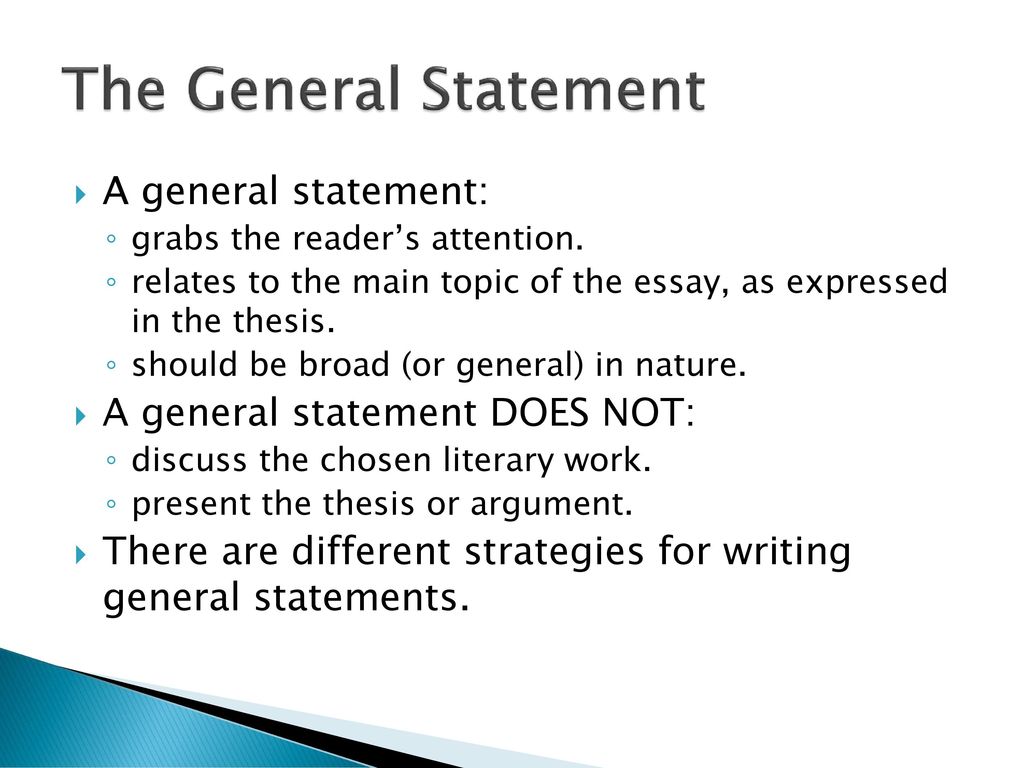 General Statement Examples For Essays Telegraph 8106