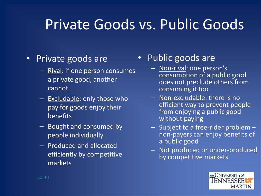 Private, Public and Free Goods defined - Economics Help