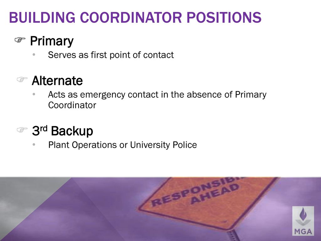 Building Coordinator Positions
