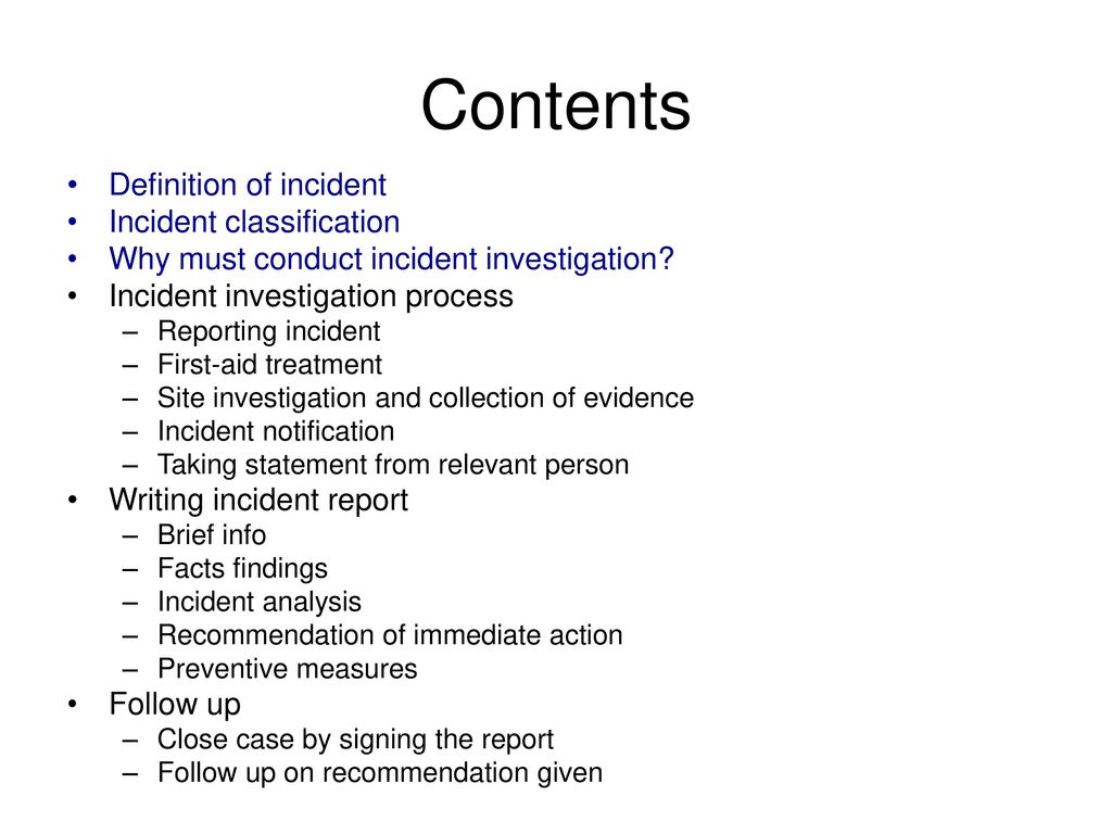 Incident Report Definition, Types & Examples - Video & Lesson