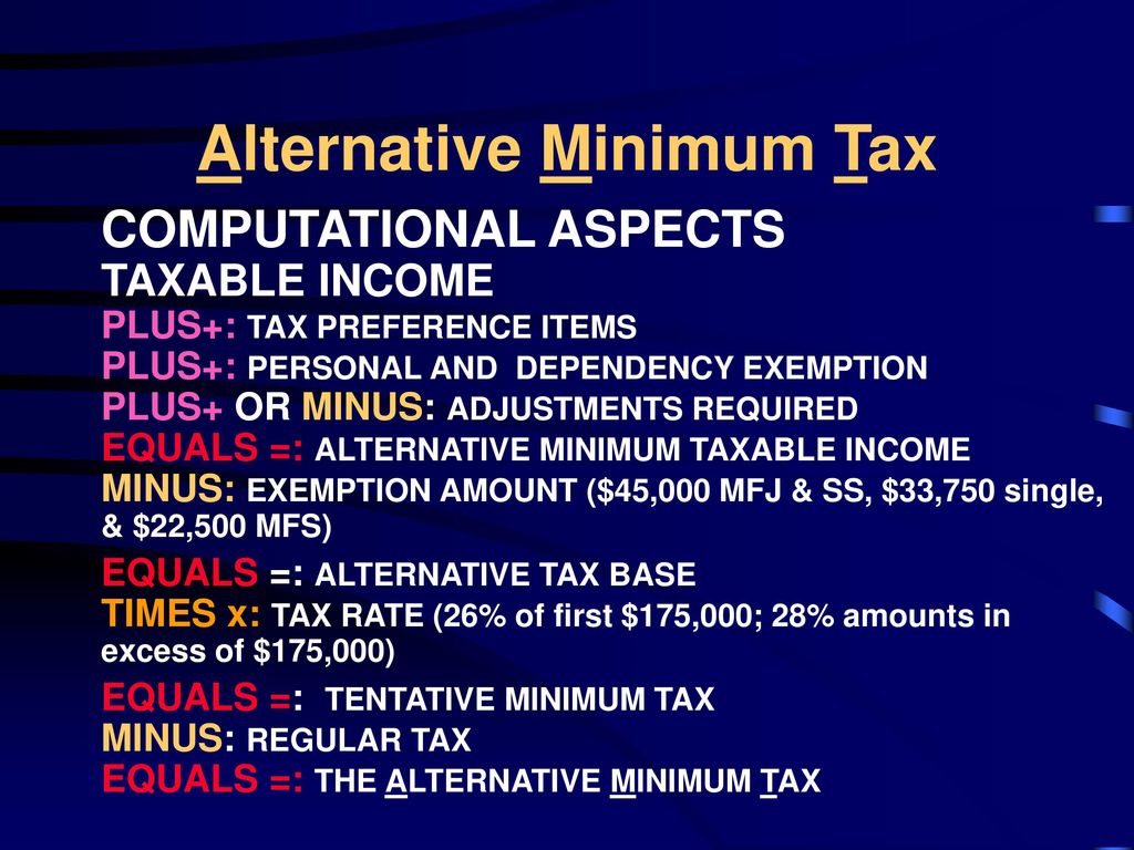 Special Tax Computation Methods, Tax Credits, and Payment of Tax - ppt