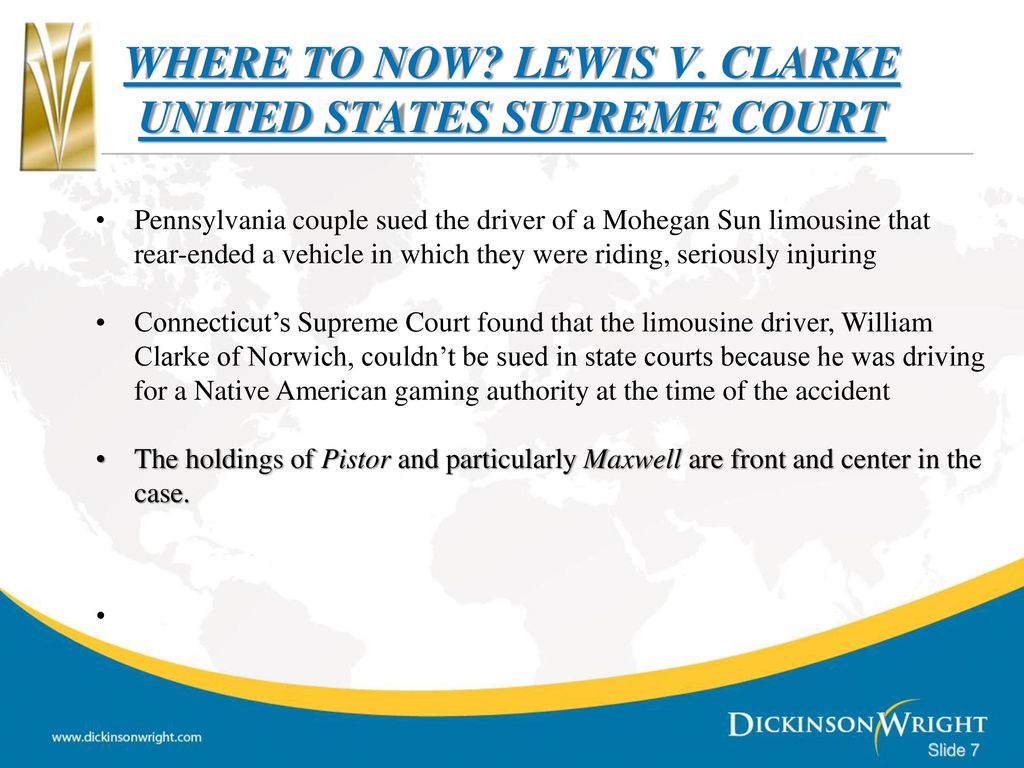 WHERE TO NOW LEWIS V. CLARKE UNITED STATES SUPREME COURT