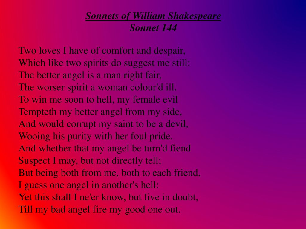 shakespeare sonnet 144