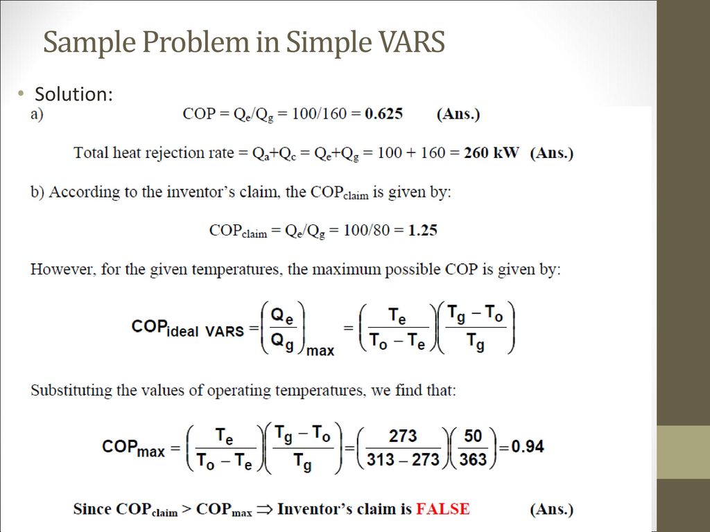 Sample Problem in Simple VARS