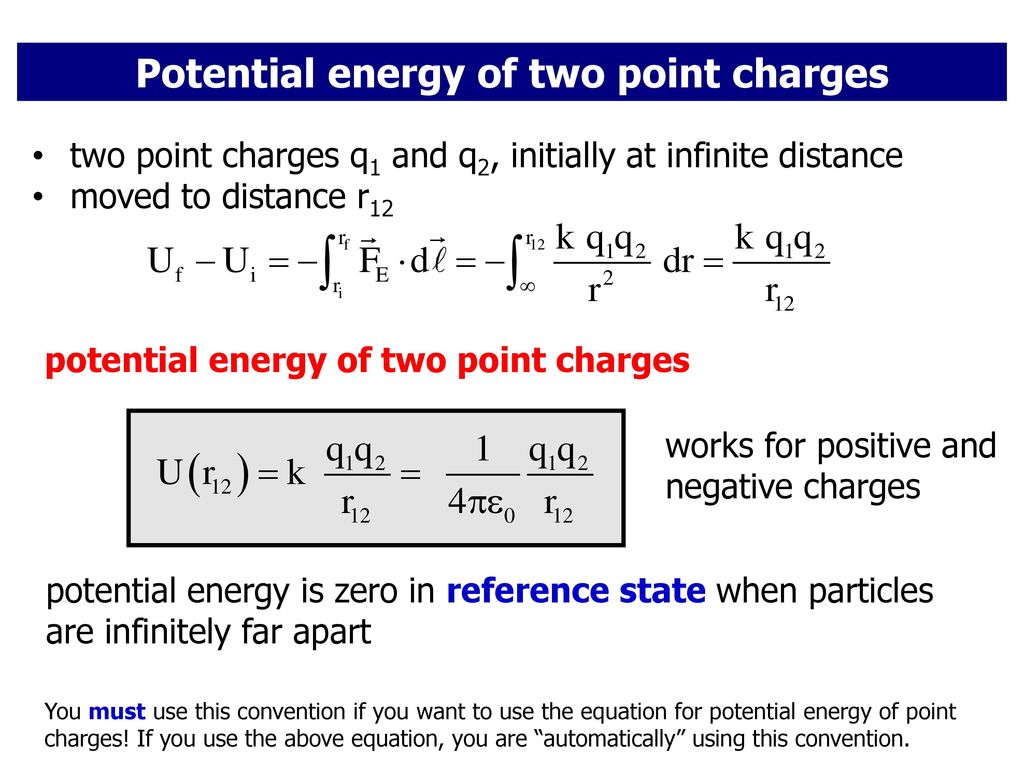 electric potential energy equation