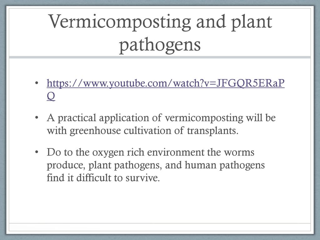 Vermicomposting and plant pathogens