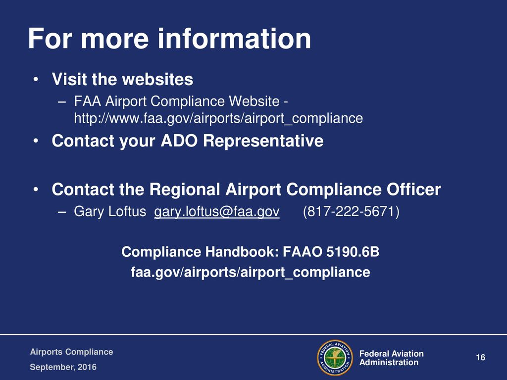 Compliance Handbook: FAAO B faa.gov/airports/airport_compliance