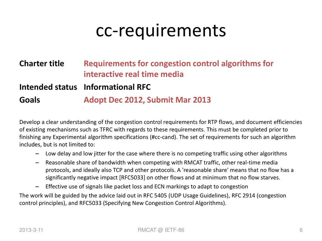 IETF-86 RTP Media Congestion Avoidance Techniques - ppt download