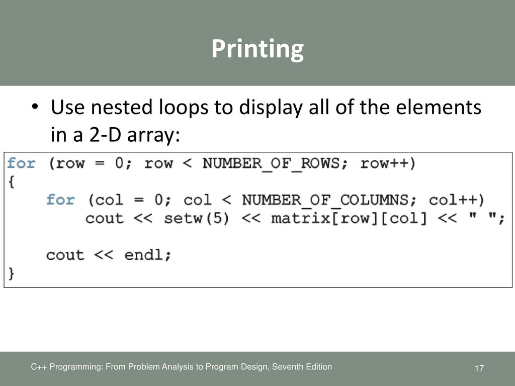EGR 2261 Unit 10 Two-dimensional Arrays - ppt download