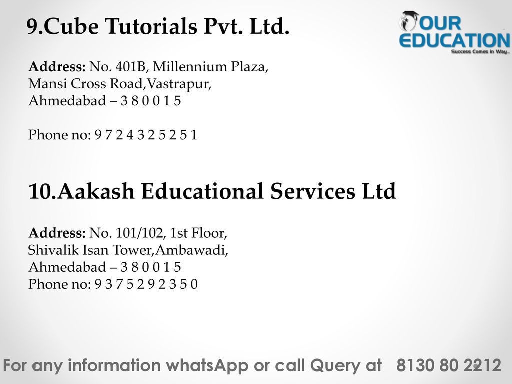 10.Aakash Educational Services Ltd
