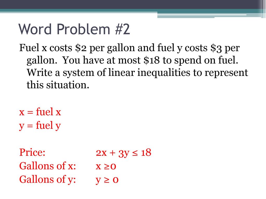 24-24 Systems of Linear Inequalities Word Problems - ppt download With Linear Word Problem Worksheet