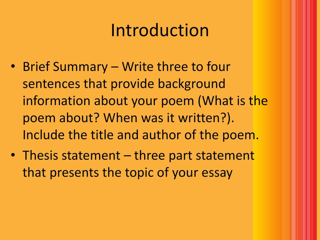 How to Write a Poem Analysis Essay - ppt download