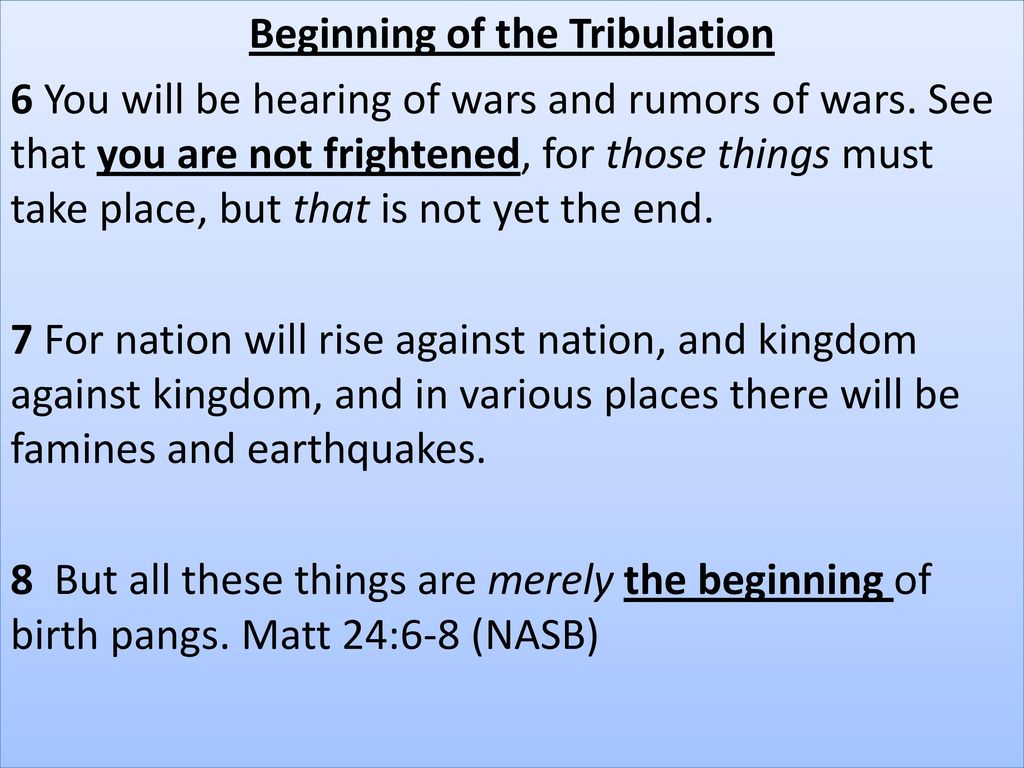 Beginning of the Tribulation