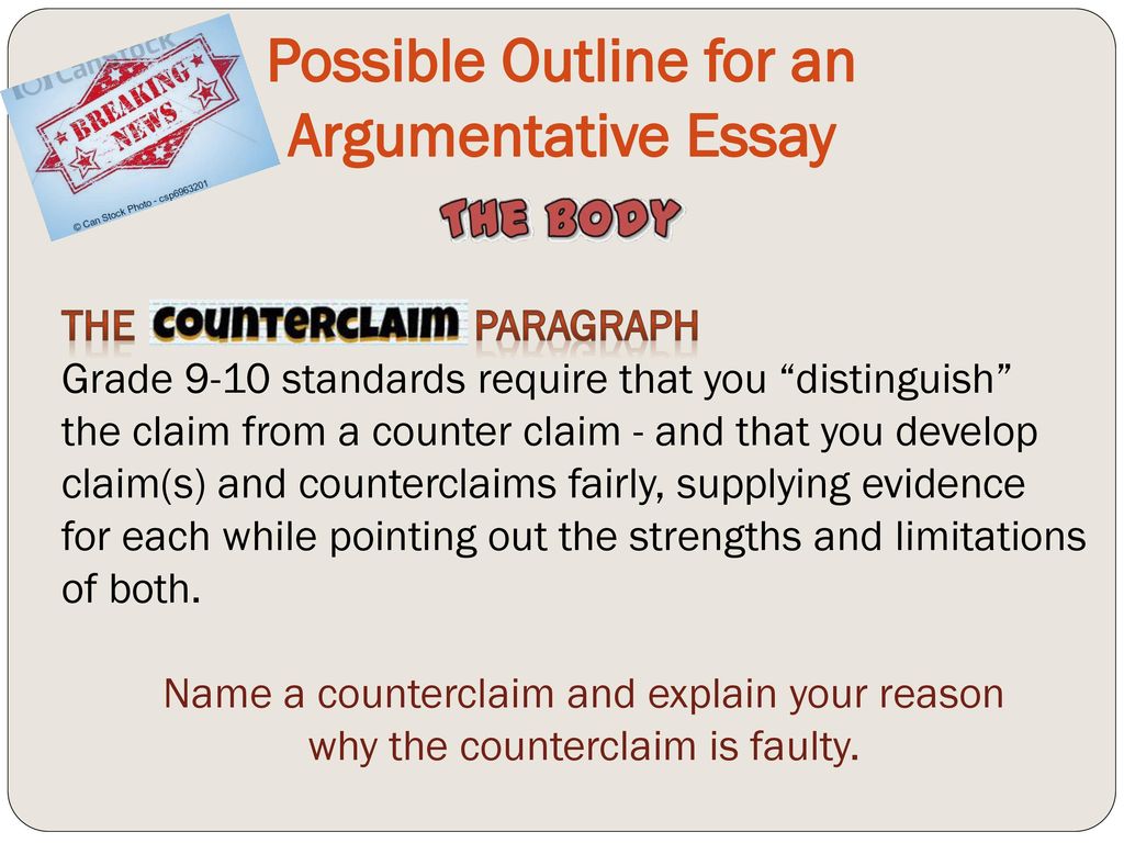 Argumentative Writing Body Paragraphs - ppt download