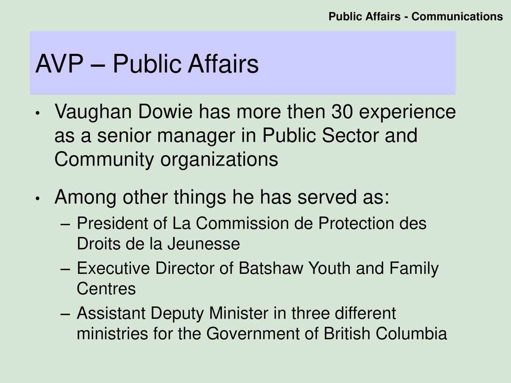 Public Affairs - Communications