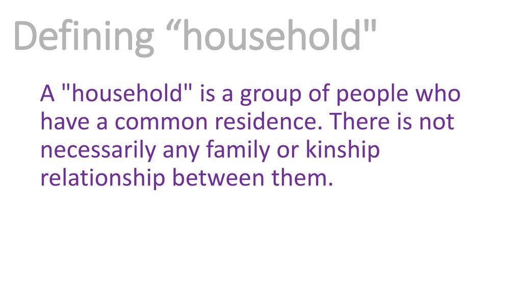 Defining household