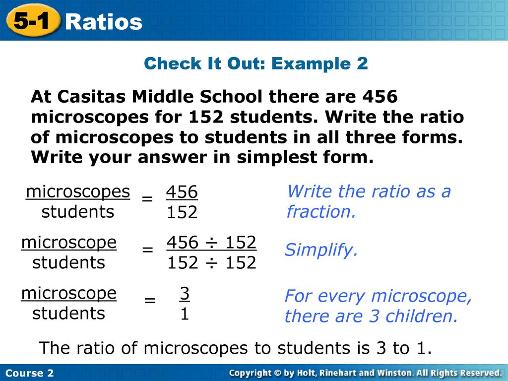 5-1 Ratios Check It Out: Example 2