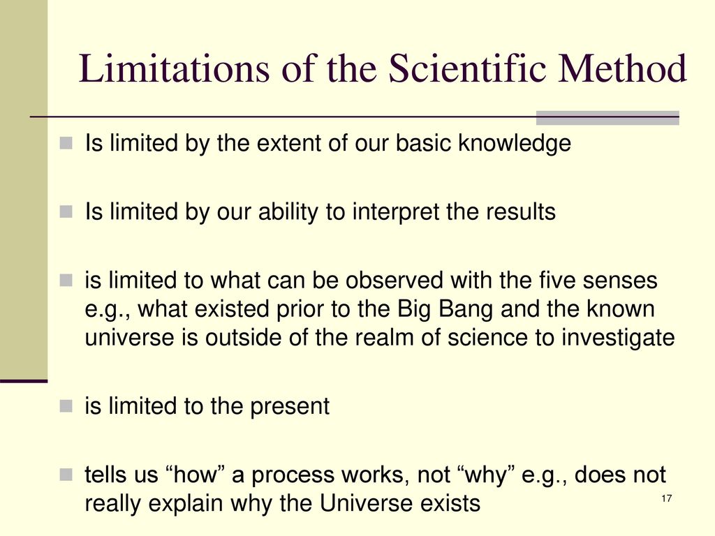 what are the limitations of scientific method