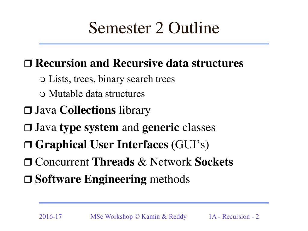 MSc/ICY Software Workshop , Semester 2 - ppt download