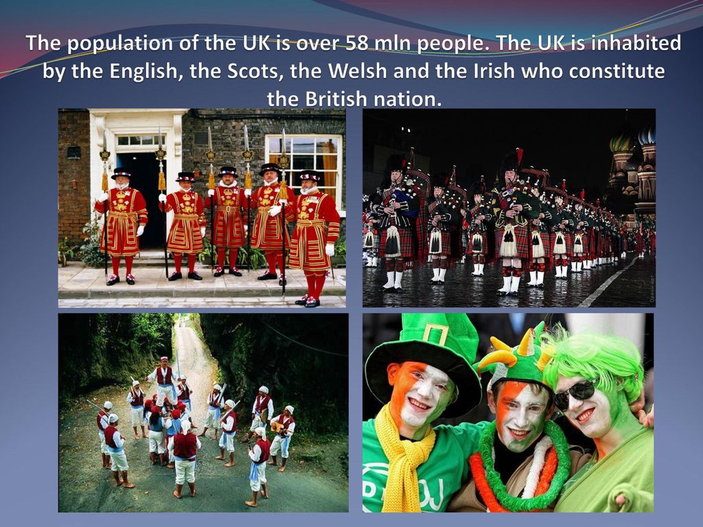 Презентация по английскому 11 класс. Национальность Англии. Нации Великобритании. Великобритания население люди. Четыре нации Великобритании.