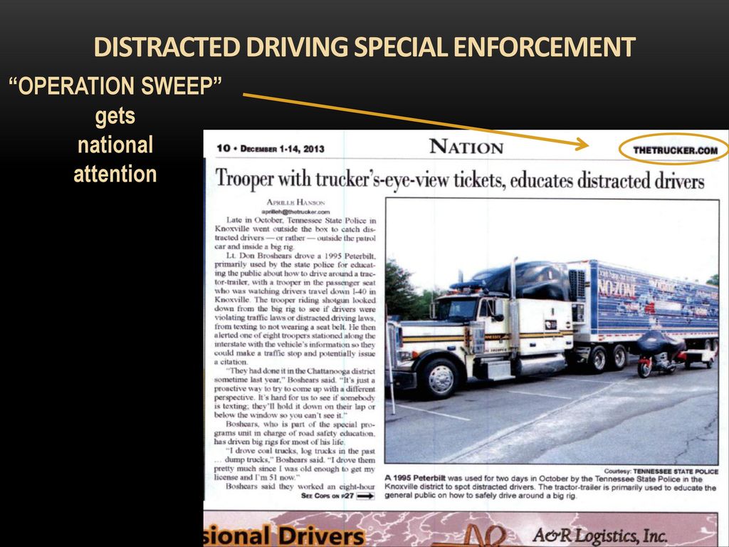 DISTRACTED DRIVING SPECIAL ENFORCEMENT OPERATION SWEEP gets