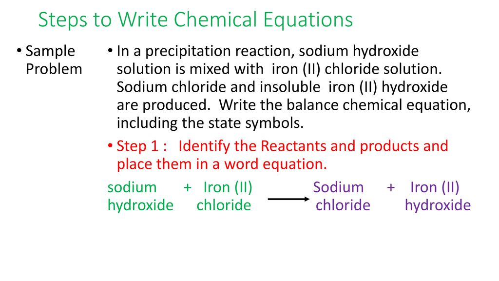 Writing Chemical Equations - ppt download