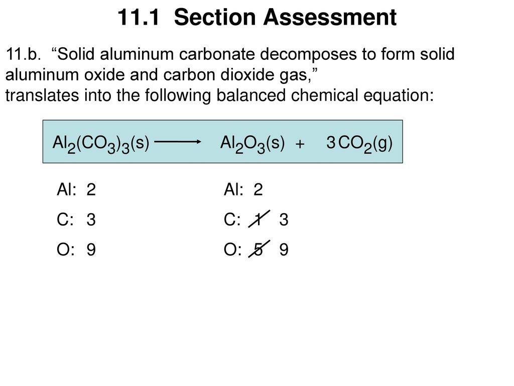 11 1 Section Assessment 7 How Do You Write A Word Equation Ppt Download