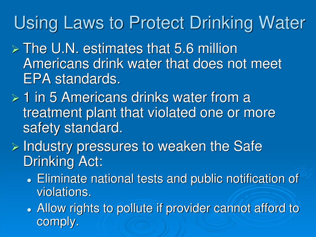 Using Laws to Protect Drinking Water