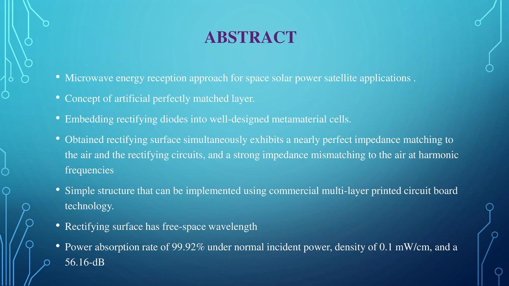 Abstract Microwave Energy Reception Approach For Space Solar Power