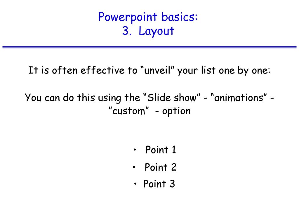 Powerpoint basics: 3. Layout