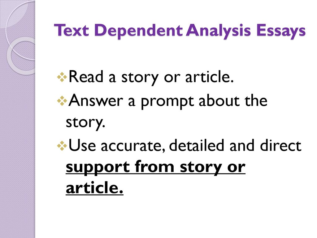 Text Dependent Analysis Essays
