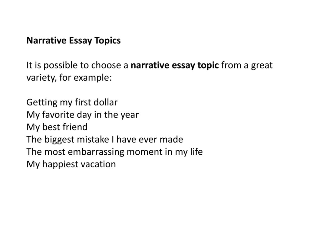 examples of narrative essay topics