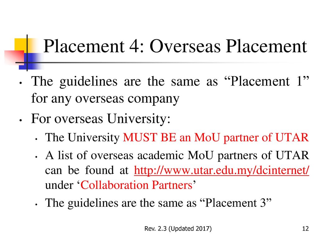 Placement 4: Overseas Placement