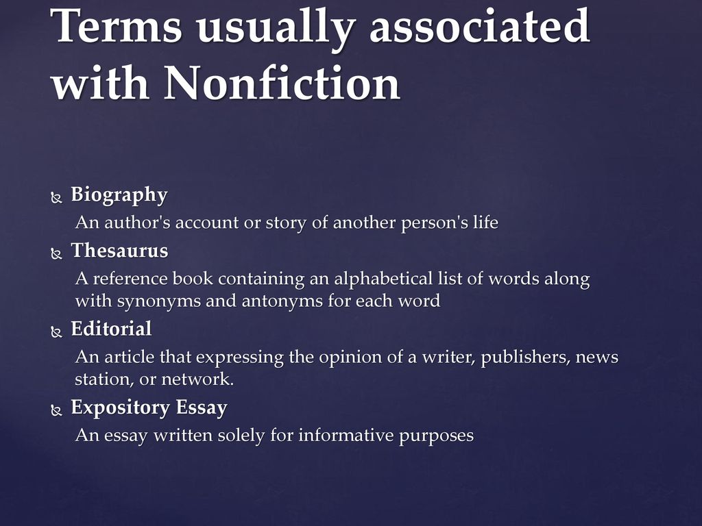 nonfiction literary terms essay