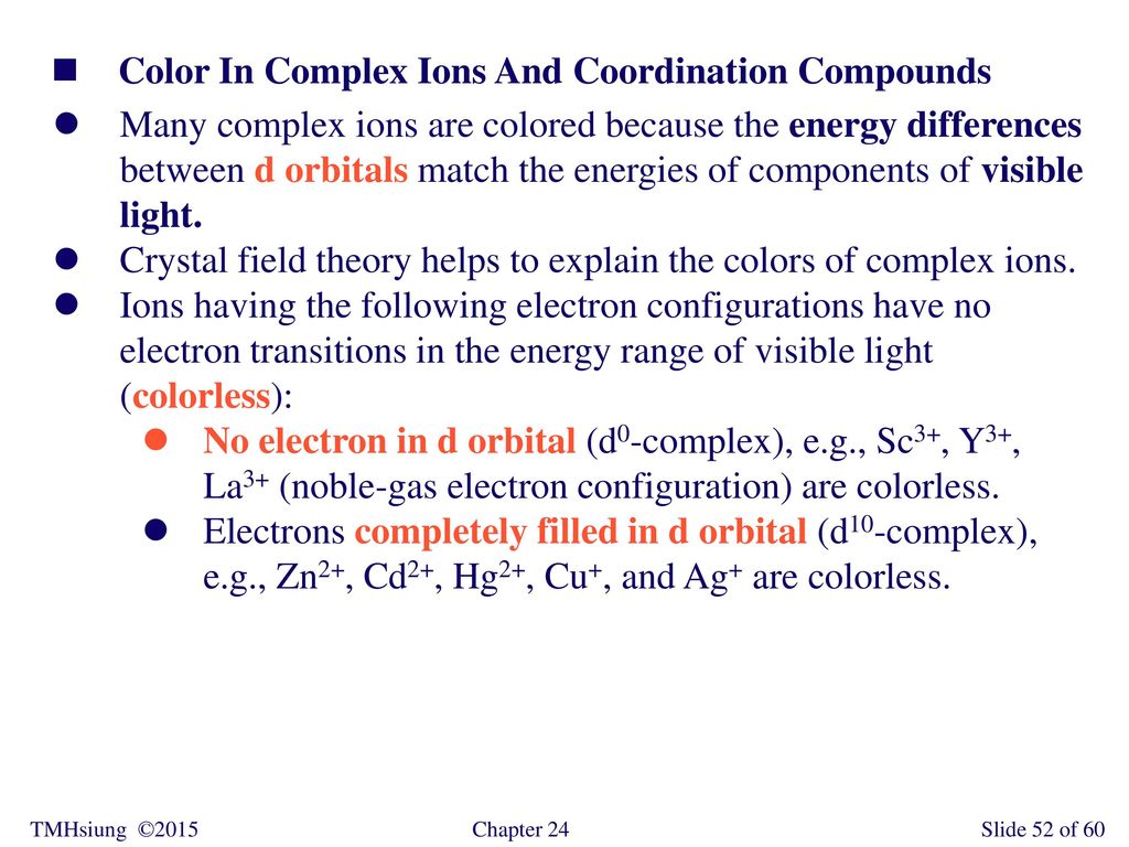 Color In Complex Ions And Coordination Compounds