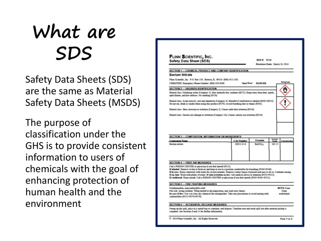 Safety Data Sheets Ca Osha Changed The Term Material Safety Data Sheets Msds To Safety Data Sheets Sds This Is To Be Consistent With The Globally Ppt Download