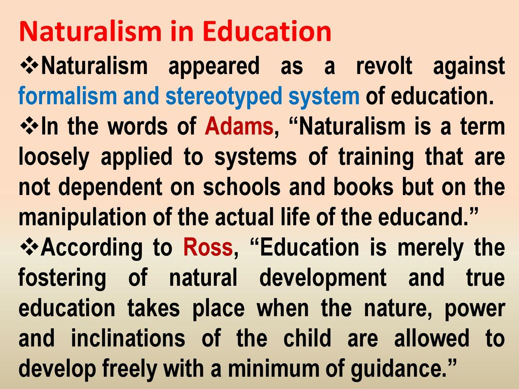 Naturalism in Education