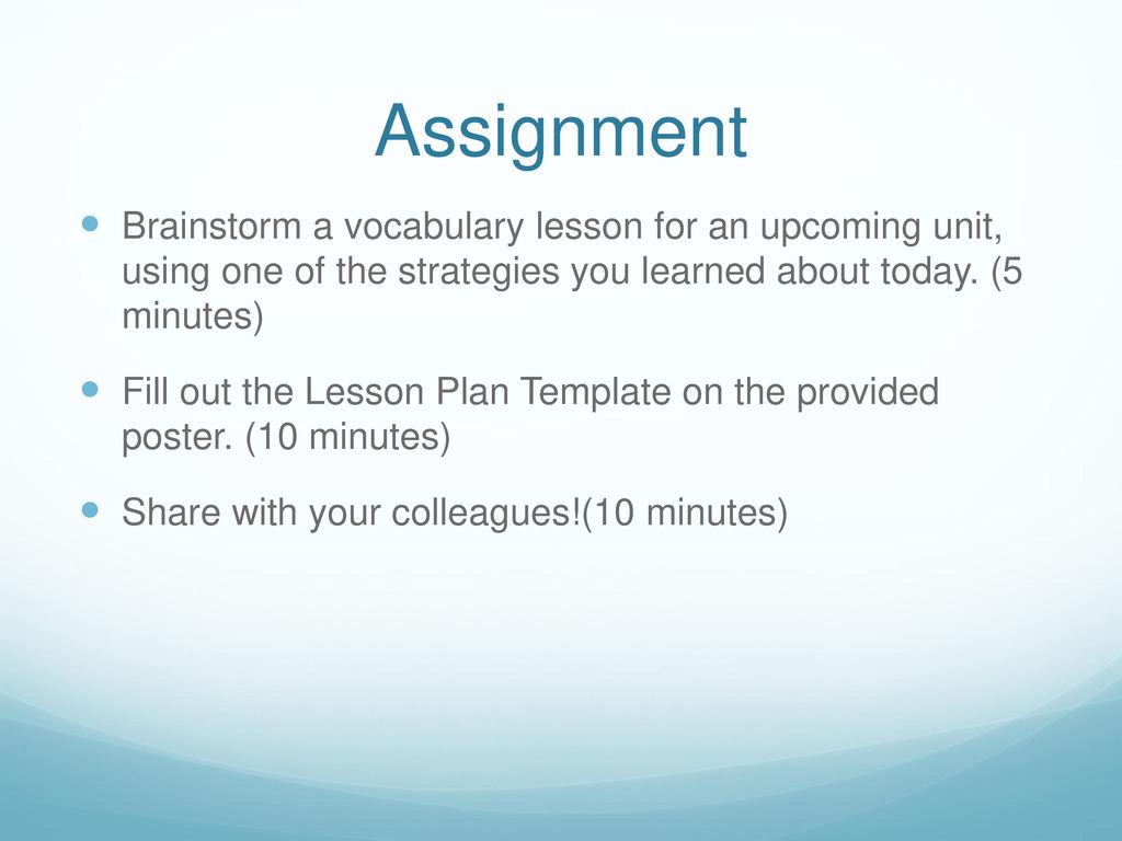 Agenda vocabulary knowledge think pair share 5 minutes ppt download