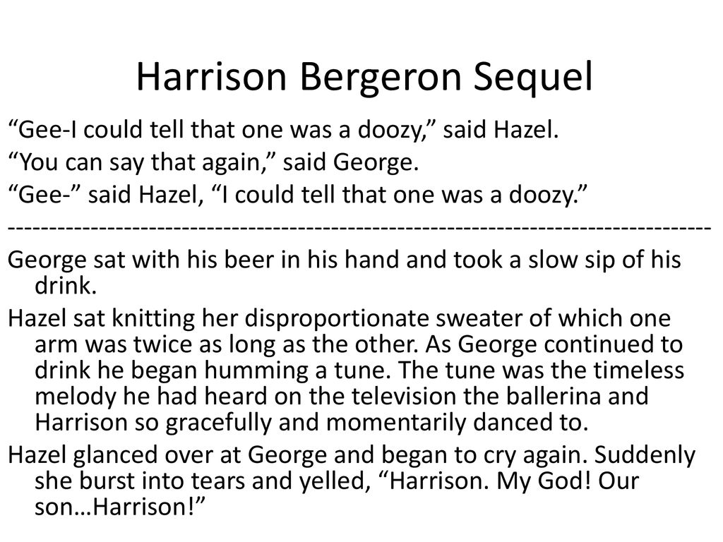 what were the charges against harrison bergeron