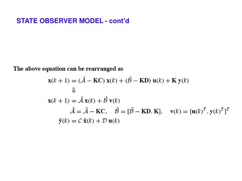 Discrete State Space Models For System Identification Ppt Download