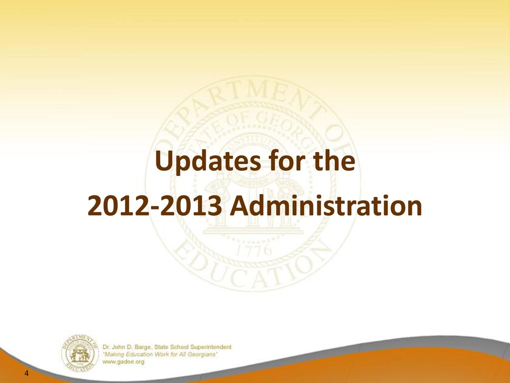 Updates for the Administration