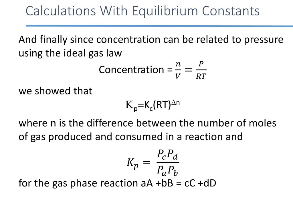 Dd Ee That There Is An Equilibrium Constant Ppt Download