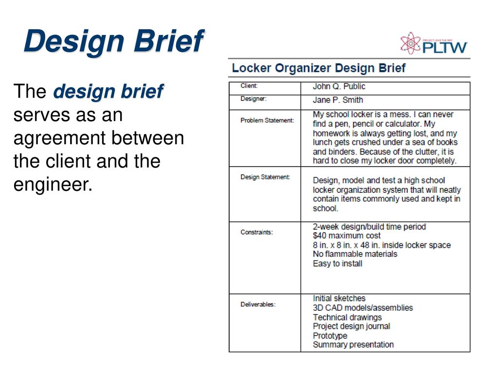 Design Brief Introduction © 2011 Project Lead The Way, Inc. - ppt download