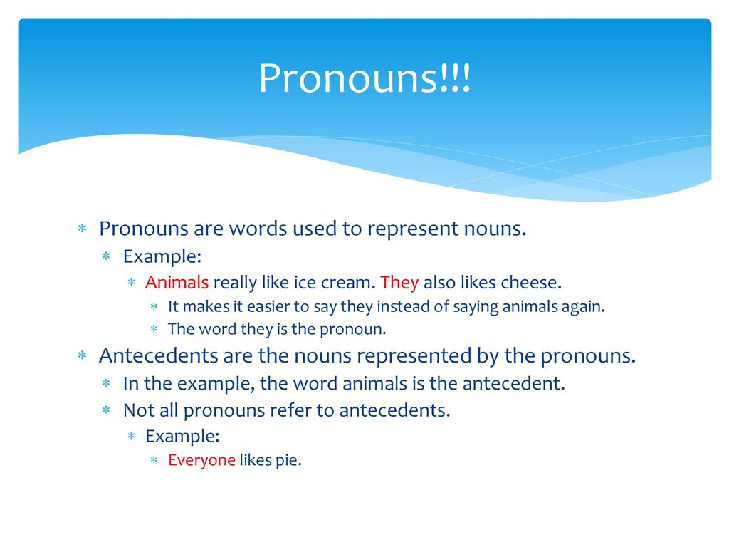Pronouns and Antecedents - ppt download