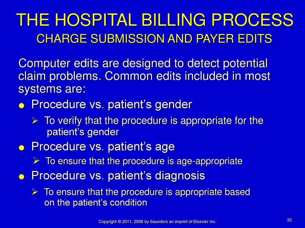 THE HOSPITAL BILLING PROCESS CHARGE SUBMISSION AND PAYER EDITS