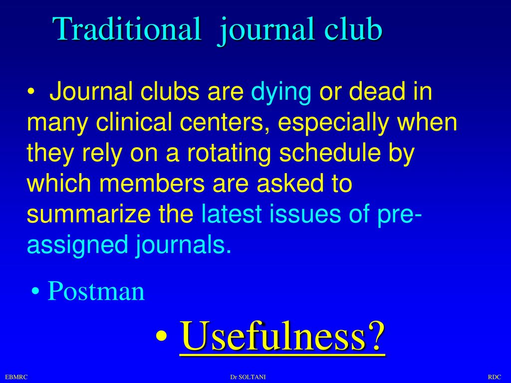 Evidence Based Journal Club: An Overview - ppt download