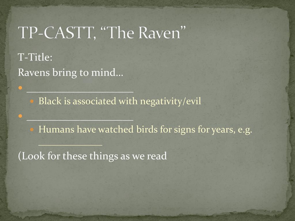 the raven tpcastt